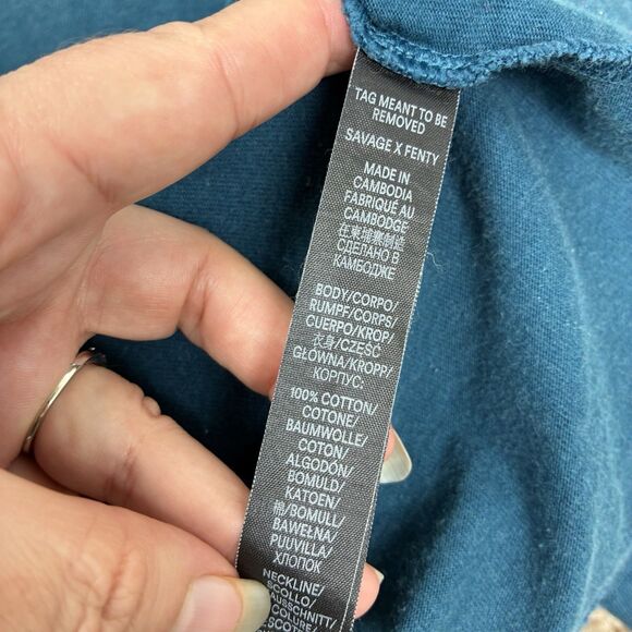 Savage X Fenty Essential Heavy Jersey Tee & Shorts Set Sz S Lounge Athletic - Picture 9 of 10